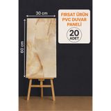 UKAB DEKOR 20 Adet (30x60 cm) Bej Mermer Desenli Kendinden Yapışkanlı Esnek Köpük Pvc Panel