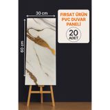 UKAB DEKOR 20 Adet (30x60 cm) GoldMermer Desenli Kendinden Yapışkanlı Esnek Köpük Pvc Panel