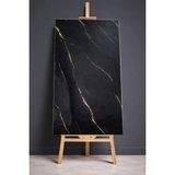 Ukab Dekor (30X60 Cm) Banyo Mutfak 1 Adet Kendinden Yapışkanlı Mermer Seramik Desenli Köpük Pvc Duvar Paneli - Siyah - 30 x 61