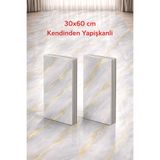 UKAB DEKOR 30X60 Cm Kendinden Yapışkanlı Gri-Gold Dekoratif Esnek Köpük Katmanlı Pvc Panel Banyo Wc Salon