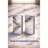 UKAB DEKOR 30X60 Cm Kendinden Yapışkanlı Mavi-Gold Dekoratif Esnek Köpük Katmanlı Pvc Panel Banyo Wc Salon