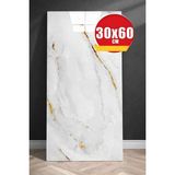 Ukab Dekor 30X60CM 1 Adet Gold Mermer Desen Yapışkanlı Banyo,tezgah Arası Kaplama Duvar Paneli Kağıdı - Bej - 30 x 60 cm