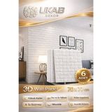 UKAB DEKOR 6 Adet Beyaz 3d Dekoratif Kendinden Yapışkanlı Tuğla Desen Esnek Duvar Paneli Kağıdı Kaplama Köpük