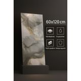 UKAB DEKOR 60x120 Cm(0,72 m²) Kendinden Yapışkanlı Mavi Gold Mermer Desenli Pvc Karo Panel Banyo Mutfak J9001