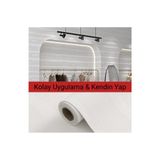 UKAB DEKOR 60x280 cm (1,68 m²) Tek Parça Çizilmez Yüzey Kendinden Yapışkanlı Esnek Köpük Pvc Panel C2001 Beyaz 60 x 280