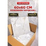 Ukab Dekor 60X60 cm 1 Adet Kendinden Yapışkanlı Gri Pvc Esnek Köpük Dekoratif Duvar Paneli Banyo Muttak Wc 6019 - Beyaz - Bej - 60 x 60