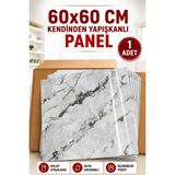 Ukab Dekor 60X60 cm 1 Adet Kendinden Yapışkanlı Gri Pvc Esnek Köpük Dekoratif Duvar Paneli Banyo Muttak Wc 6044 - Gri - Kil - 60 x 60