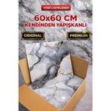 Ukab Dekor 60X60 cm 1 Adet Kendinden Yapışkanlı Pvc Esnek Köpük Dekoratif Duvar Paneli Banyo Muttak Wc - Mavi - 60 x 60