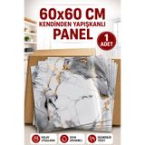 UKAB DEKOR 60x60 Cm 1 Adet Mermer Desenli Kendinden Yapışkanlı Seramik Köpük Pvc Duvar Paneli Banyo Wc Mutfak
