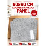 UKAB DEKOR 60x60 Cm Gri Mermer Desenli Kendinden Yapışkanlı Seramik Köpük Pvc Duvar Paneli Banyo Wc Mutfak