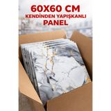 UKAB DEKOR 60x60 Cm Mermer Desenli Kendinden Yapışkanlı Seramik Köpük Pvc Duvar Paneli Banyo Wc Mutfak