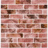 Ukab Dekor 70X35 cm Kendinden Yapışkanlı 3D Kabartmalı Kırmızı Tuğla Desen Dekoratif Duvar Kaplama Paneli Salon Mutfak Wc - 70 x 35