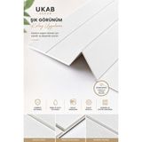 Ukab Dekor 70X35 cm Kendinden Yapışkanlı Beyaz Lambri Esnek Köpük Dekoratif Duvar Paneli (1 Adet 0,245M²) - 70 x 35 cm