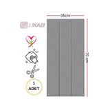 UKAB DEKOR 70x35 cm Kendinden Yapışkanlı Gri Lambri Esnek Köpük Dekoratif Duvar Paneli (1 Adet – 0,245 m²) Gri 70 x 35