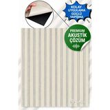 Ukab Dekor 70X70 cm 1 Adet Lambri Görünümlü Duvar Çıtası Desenli Kendinden Yapışkanlı Akustik Duvar Panel Köpük - Gümüş - 70 x 70