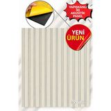 Ukab Dekor 70X70CM Lambri Ahşap Görünümlü Duvar Çıtası Desenli Yapışkanlı Akustik Duvar Panel Köpük - Gümüş - 70 x 70 cm