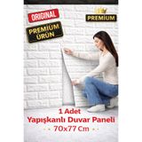 UKAB DEKOR 70x77cm (0,53 m²) Kendinden Yapışkanlı Esnek Dekoratif Sünger Tuğla Desen Duvar Kağıdı Paneli