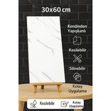 Ukab Dekor Dekoratif Lüks Kendinden Yapışkanlı Esnek Köpük Beyaz-Pvc Mermer Panel 30X60 cm Banyo Wc Mutfak P016 - 30 x 61