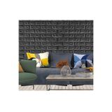 UKAB DEKOR Kendinden Yapışkanlı 10 Adet Siyah Duvar Kağıdı Paneli 50x70cm Taş Desen siyah