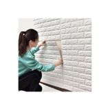 UKAB DEKOR Kendinden Yapışkanlı Beyaz Esnek Köpük Taş Desen Duvar Kağıdı Paneli 50 X 30cm (1 adet 0,15m²)
