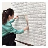 UKAB DEKOR Kendinden Yapışkanlı Beyaz Esnek Köpük Taş Desen Duvar Kağıdı Paneli 50 X 50 cm (1 adet 0,25m²) beyaz 50 x 50