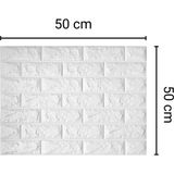 Ukab Dekor Kendinden Yapışkanlı Beyaz Esnek Köpük Tuğla Desen Duvar Paneli 50X50 cm (0,25 M²) - 50 x 50