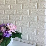 Ukab Dekor Kendinden Yapışkanlı Duvar Kağıdı Paneli Esnek Köpük Beyaz Taş Desen 50X70 - 50 x 70