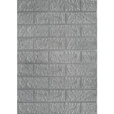 Ukab Dekor Kendinden Yapışkanlı Duvar Kağıdı Paneli Esnek Köpük Gri Taş Desen Kaplama 70X50 - 50 x 70