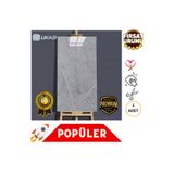 UKAB DEKOR Kendinden Yapışkanlı Esnek Köpük Beyaz Pvc Mermer Panel 60x30 cm Banyo WC Mutfak Gri 30 x 60