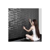 UKAB DEKOR Kendinden Yapışkanlı Esnek Köpük Paneli 3d Boyutlu Piramit Desen Duvar Kağıdı Yüksek Kalite siyah 50 x 70