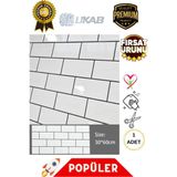 Ukab Dekor Kendinden Yapışkanlı Esnek Köpük Seramik Beyaz Pvc Mermer Panel 60X30 cm Banyo Wc Mutfak 6024 - 30 x 61