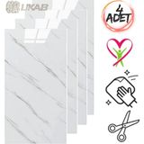 Ukab Dekor Kendinden Yapışkanlı Mermer Seramik Desenli Köpük Pvc Duvar Paneli (30X60 cm - 4 Adet - 0.72 M²6013) - Beyaz - 30 x 60 cm