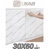 Ukab Dekor Kendinden Yapışkanlı Mermer Seramik Desenli Köpük Pvc Duvar Paneli (30X60 Cm) Banyo Mutfak 60013 - 30 x 61