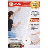 UKAB DEKOR Kendinden Yapışkanlı Silinebilir Premium Dekoratif 3d Esnek Köpük Tuğla Desen Duvar Paneli