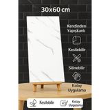 UKAB Dekoratif Lüks Kendinden Yapışkanlı Esnek Köpük Beyaz-Pvc Mermer Panel 30x60 Cm Banyo Wc Mutfak p016