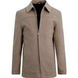 Uki Açık Bej Kaşe Mont - 2XL