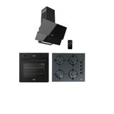 Ukinox Siyah Cam Ankastre Set (Carlo 60 + Smart 3000 + Dolce 60) Serisi