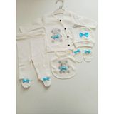 Uko Baby 5li Hastane Çıkış Seti - Beyaz - Mavi - 0 - 1 Ay
