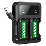 Ukor Xbox One/Xbox Series X|S Xbox One S/Xbox One X/Xbox One Elite Kablosuz Kumanda için Şarj Cihazlı Hızlı Şarj 2600 mAh Şarj Edilebilir Pil Paketleri, Uzun Ömürlü Akıllı Koruma