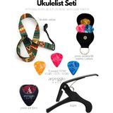 Ukulelist Seti | Ukulele Seti Ukulele Askısı, Kapo, 3 Adet Pena, Taşıma Çantası, Pena Şarjörü - karışık materyal ürünler - Sarı - Siyah