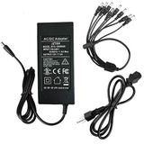 [UL Listele] JZTEK AC 100-240V - DC 12V 5A Anahtarlama Güç Kaynağı Adaptörü + DC Güç Dağıtıcı Kablosu 1 Dişiden 8 Erkeğe Konektörler CCTV Kamera/LED Şerit Esnek Işıklar için (12V 5A)
