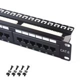 [Ul Listeli] Kablo Önemlidir 24 Bağlantı Noktalı Rafa Montajlı Veya Duvara Montajlı Bağlantı Paneli 19" Destek Çubuklu, 10 Gigabit Ethernet İçin 1U Cat6 Ağ Bağlantı Paneli, 110 Veya