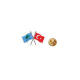 Ulaş Hediyelik Göktürk Ve Türk Bayrağı Görselli Yaka Rozeti 1 Adet