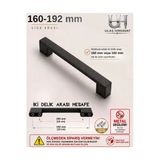 Ulaş Hırdavat Köprü Modern Lüks Mobilya Dolap Çekmece Kulpları 160-192 Mm Siyah , Sert Plastik (Vidalar dahildir)