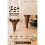 Ulaş Hırdavat Mobilya - Baza - Koltuk - Akıllı Masa Ayağı, Ahşap Ceviz Renk Ayak (4 LÜ DEĞİL ADET FİYATIDIR ) 15 Cm - Vida dahildir.