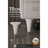 Ulaş Hırdavat Mobilya - Baza - Koltuk - Akıllı Masa Ayağı, Beyaz Ayak - Krom Yüzük 15 Cm - Vida dahildir.