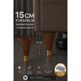 Ulaş Hırdavat Mobilya - Baza - Koltuk - Akıllı Masa Ayak Ayağı Ahşap Renk Çizgili Altın Yüzük 15cm / Vidalar Dahildir