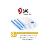 ÜLBAG (3 ADET) Vakumlu Poşet Seti 80 Cm X 100 Cm Büyük Boy Yorgan Yastık Vakumlu Hurç