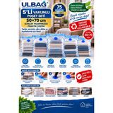 Ülbag 5'li Vakumlu Poşet Seti En Küçük Boy 50 Cm X 70 Cm Yastık, Elbise Ve Bavul Içi Vakumlu Hurç
