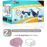 Ülbag Marufmarket Vakumlu Hurç 2'Li En Büyük Boy 100 cm x 130 cm ( Çift Kişilik Yorgan Ve Döşek Için)